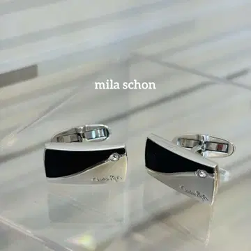 [미사용품] mila schon 커프스 남성용 오닉스 스와로브스키
