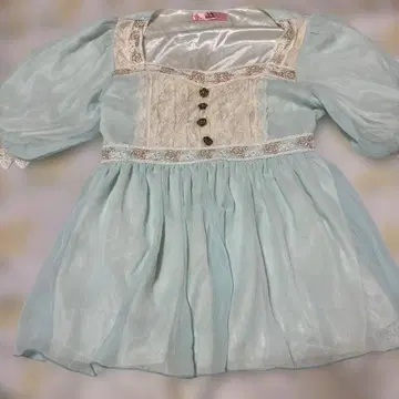 Ank Rouge 스카이블루 장미 레이스 반팔 M 사이즈