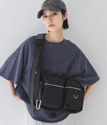 JEANASIS 나일론 W 포켓 바디 BAG 블랙
