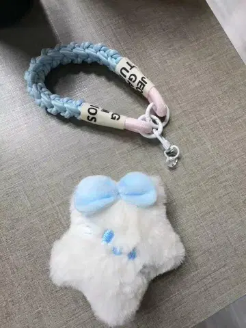 별 모양 인조 모피 키링