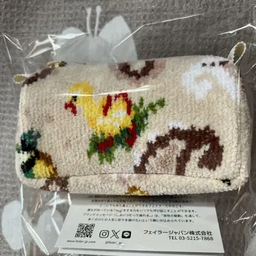 FEILER 꽃무늬 자수 파우치 약 10cm x 20cm