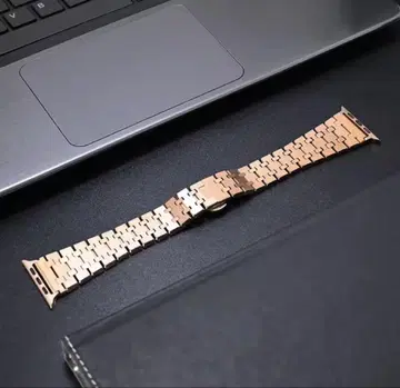 Apple Watch 스테인리스 스틸 벨트 밴드 핑크 골드
