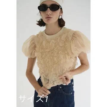 [미사용 새상품] CLANE TULLE VEST LAYERED TOPS