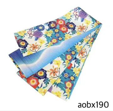 aobx190 새상품 반폭 오비 리버서블 일본제 유카타 하카마 오비