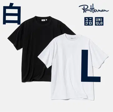 유니클로 x 론 허먼 콜라보 티셔츠 화이트 L 사이즈