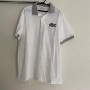 LACOSTE 피케 셔츠 화이트 그레이 사이즈 3