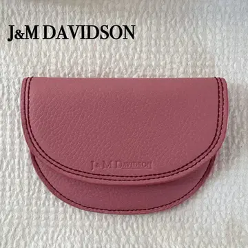새상품급 J&M DAVIDSON 코인 케이스 라운드형 핑크