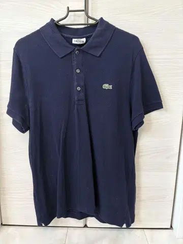 LACOSTE 네이비 슬림핏 피케 셔츠 M 사이즈