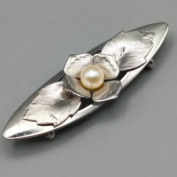 실버 톤 조각 꽃과 진주의 우아한 오비 고정 띠
