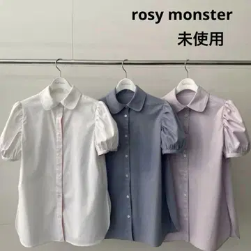 미사용 로지몬스터 퍼프 슬리브 블라우스 워셔블 반팔 셔츠