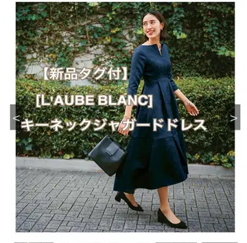 L'AUBE BLANC 키넥 자카드 드레스