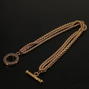 빈티지 골드 체인 팔찌 금 토글 트리플