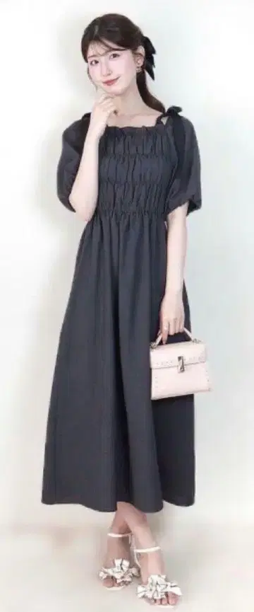 어깨 리본 원피스 2way
