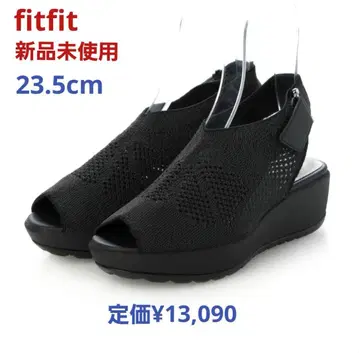 fitfit 미사용 새상품 22.5cm 통굽 시어 니트 샌들 (블랙)