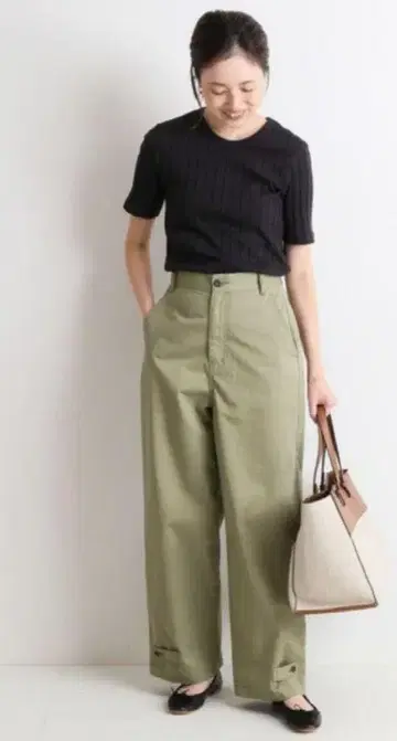 SLOBE IENA LE DENIM 2WAY 치노 팬츠 36 카키