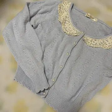 Ank Rouge 스카이블루 레이스 가디건