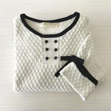 Dot & Stripes 아모사 카노코 편직 니트 스웨터 세레모니
