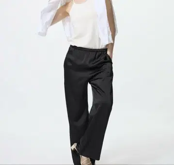 유니클로 새틴 이지 팬츠 XS 블랙