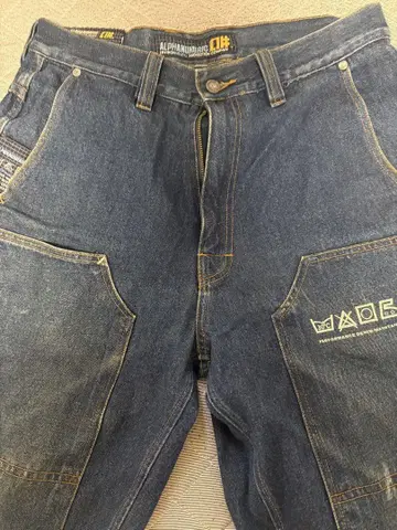 ALPHANUMERIC 다크 블루 카고 데님 90s W32 L33