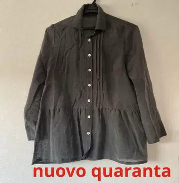nuovo quaranta 다크 그레이 긴팔 셔츠 블라우스