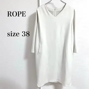ROPE 아이보리 V넥 7부 원피스 38