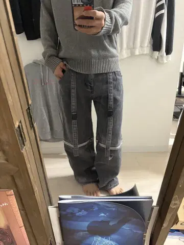 그레이 데님 팬츠 S 사이즈