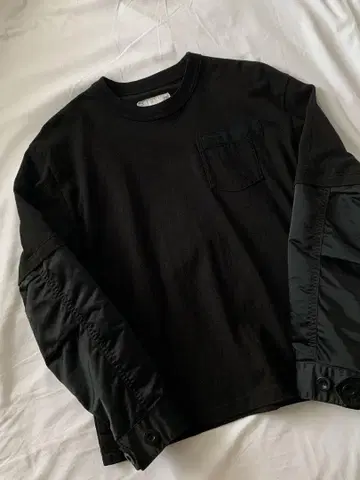 sacai 22AW Nylon Twill Mix L/S T-Shirt 1