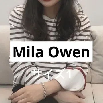 [Mila Owen] 바이컬러 커프 보더 니트 탑