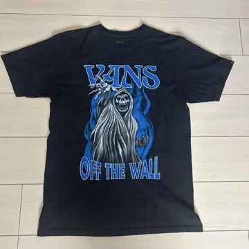 VANS 그래픽 프린트 해골 티셔츠 M 사이즈 블랙
