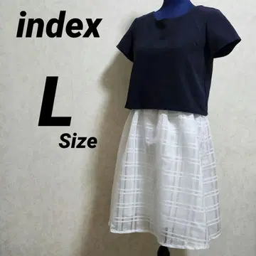 인덱스 원피스 L 네이비 x 화이트