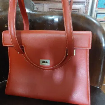 BALLY 오렌지 가죽 핸드백