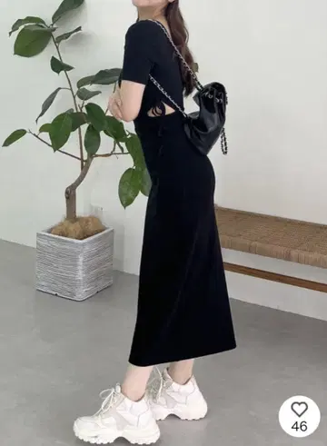[새상품급] 허리 컷 롱 원피스