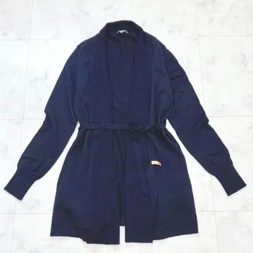theory luxe 실크 혼방 롱 가디건 가운 허리 리본
