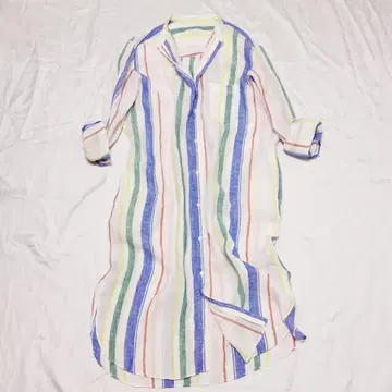 새상품급 투모로우랜드 맥피 린넨 셔츠 원피스 36 린넨100