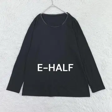 E-HALF 파이핑 긴팔 티셔츠 L 블랙 산뜻 레이어드