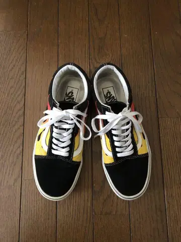 반스 올드스쿨 스니커즈 파이어 패턴 프레임 26cm