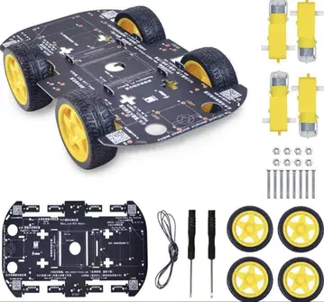 Arduino 라즈베리 파이용 4 TT 모터 포함 4WD 로봇 섀시 키트