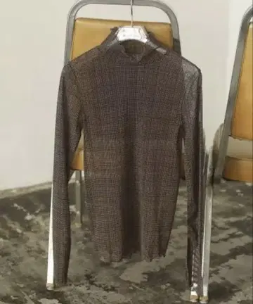 TODAYFUL 체크 터틀 시어 상의