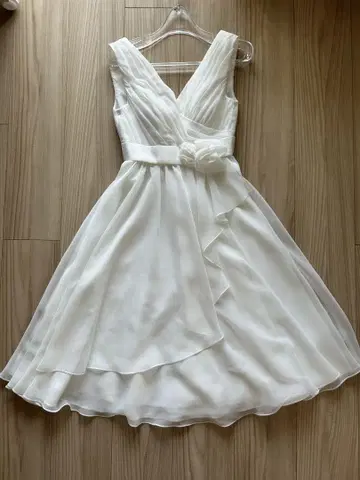 TuNoah wedding 세미 오더 화이트 쉬폰 드레스