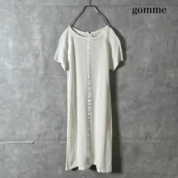 gomme 고무 테이프 장식 레이온 반팔 원피스 N1297