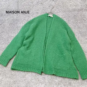 [ MAISON ANJE ] 모헤어 가디건 울 알파카 앞면 오픈 그린