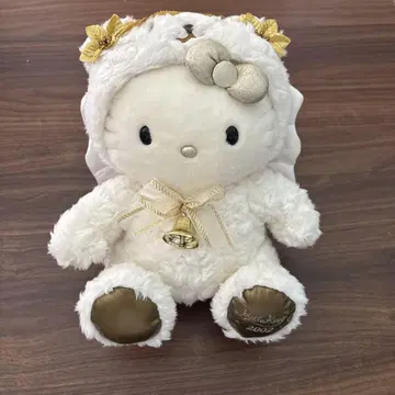 헬로키티 봉제 인형 2002년 레어 화이트 골드