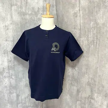 DOG SHOP 헨리넥 원포인트 강아지 애니멀 티셔츠 구제 의류