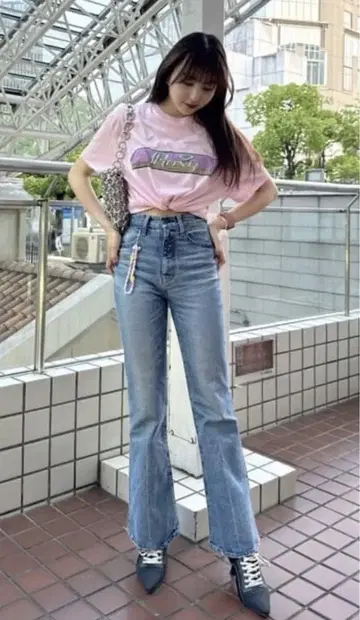 (새상품) ROXY x MOUSSY 핑크 티셔츠