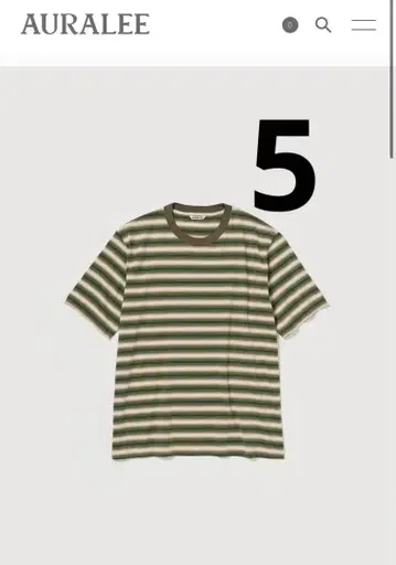 AURALEE GRADIENT STRIPE JERSEY TEE 25AW