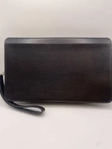 dunhill 던힐 블랙 가죽 클러치백 핸드 스트랩 포함