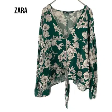 ZARA 자라 긴팔 얇은 소재 상의 꽃무늬 돌먼 슬리브 빅 L