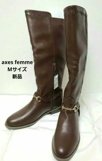 [ axes femme ] 자수 장식 자키 부츠 브라운 클래시컬 페미닌