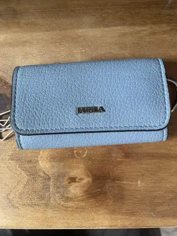 FURLA 라이트 블루 가죽 키케이스