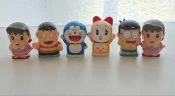 레트로 도라에몽 손가락 인형 세트 소프트 비닐 인형